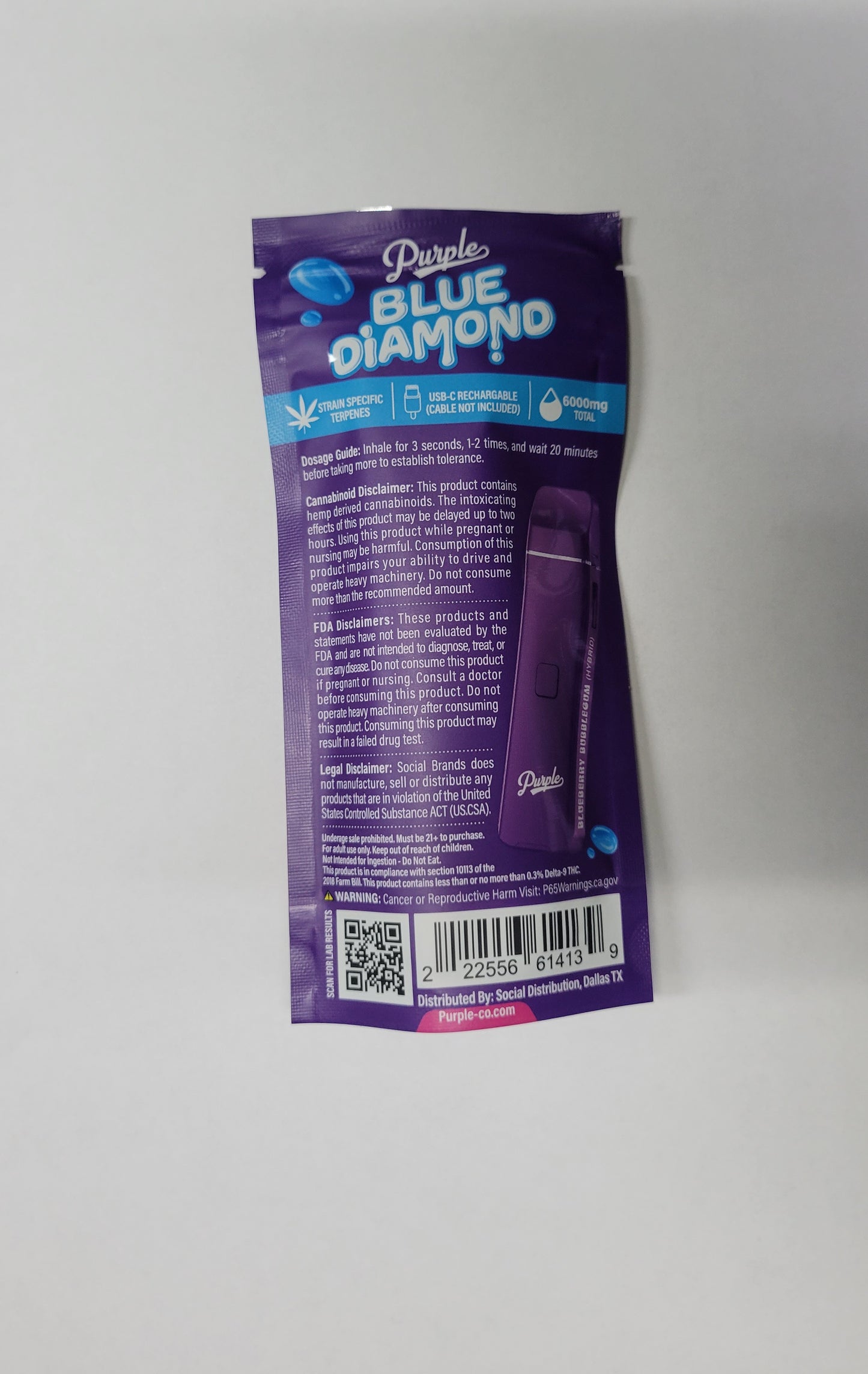 "Purple" blue diamond 6g disposable - Landmark Cbd